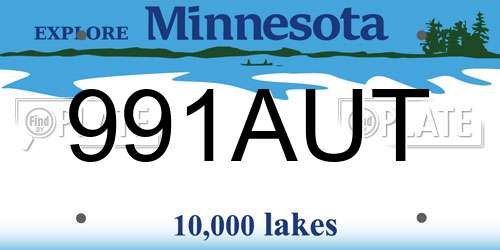 991AUT Minnesota License Plate