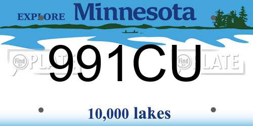 991CU Minnesota License Plate