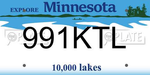 991KTL Minnesota License Plate