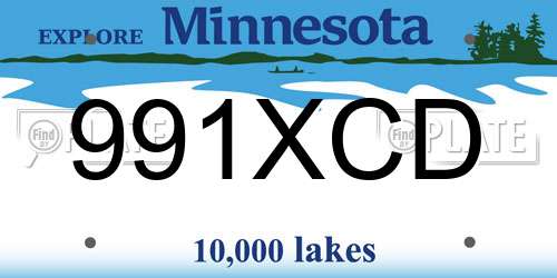 991XCD Minnesota License Plate