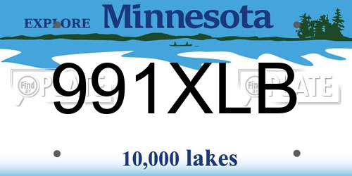 991XLB Minnesota License Plate