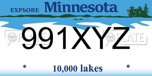 991XYZ Minnesota License Plate