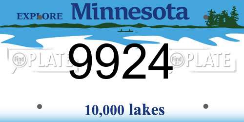 9924 Minnesota License Plate
