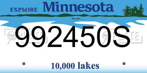 992450S Minnesota License Plate