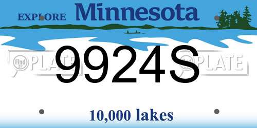 9924S Minnesota License Plate
