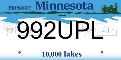 992UPL Minnesota License Plate