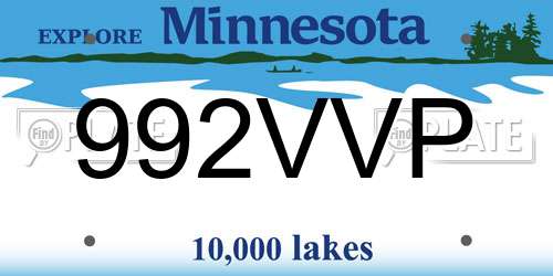 992VVP Minnesota License Plate