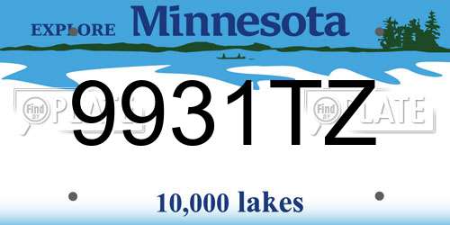 9931TZ Minnesota License Plate