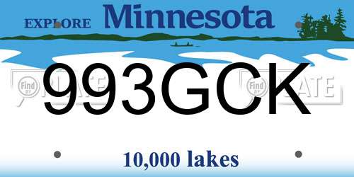 993GCK Minnesota License Plate