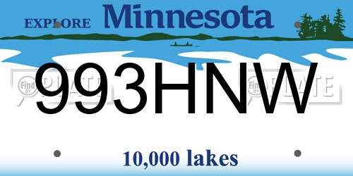 993HNW Minnesota License Plate