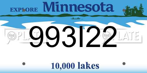 993I22 Minnesota License Plate