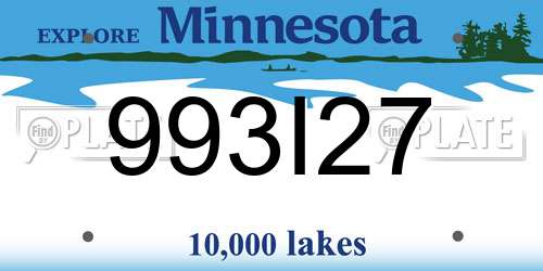 993I27 Minnesota License Plate