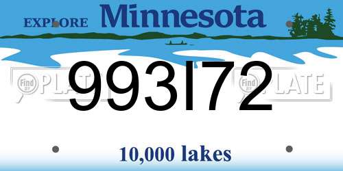 993I72 Minnesota License Plate