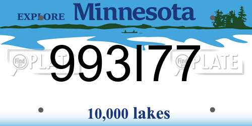 993I77 Minnesota License Plate