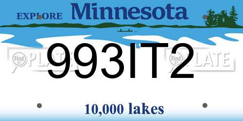 993IT2 Minnesota License Plate