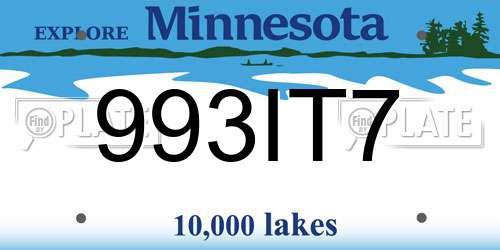 993IT7 Minnesota License Plate