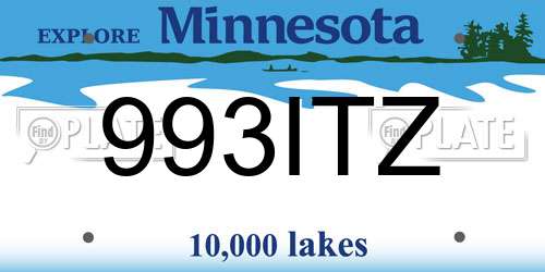 993ITZ Minnesota License Plate