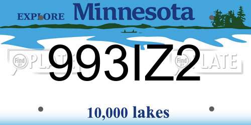 993IZ2 Minnesota License Plate