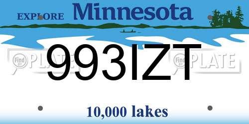 993IZT Minnesota License Plate