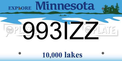 993IZZ Minnesota License Plate