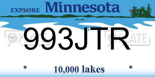 993JTR Minnesota License Plate