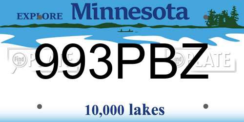 993PBZ Minnesota License Plate