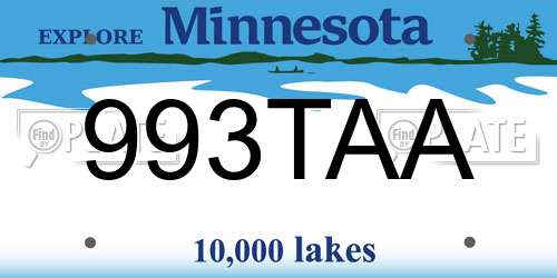 993TAA Minnesota License Plate