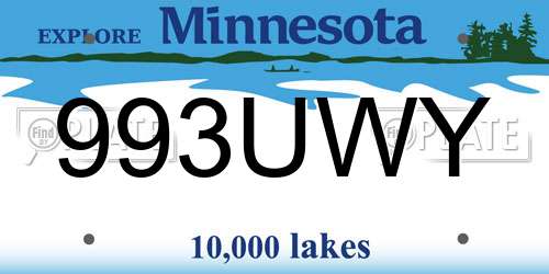 993UWY Minnesota License Plate
