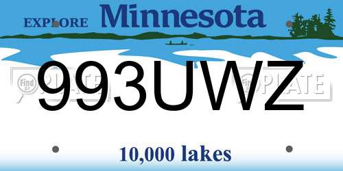 993UWZ Minnesota License Plate