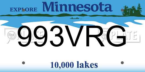 993VRG Minnesota License Plate
