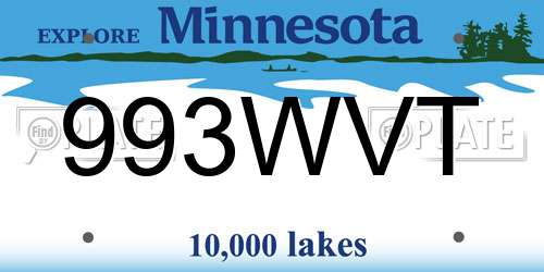 993WVT Minnesota License Plate