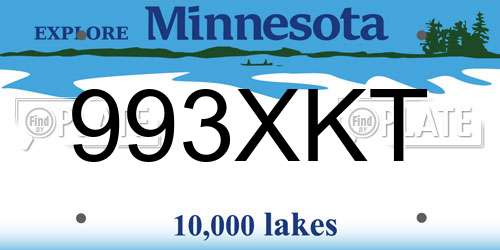 993XKT Minnesota License Plate