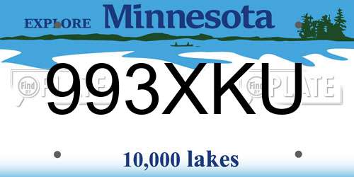 993XKU Minnesota License Plate