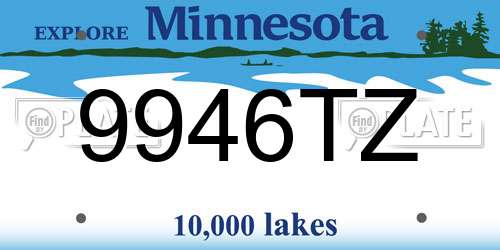 9946TZ Minnesota License Plate