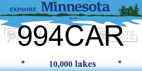 994CAR Minnesota License Plate