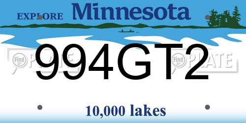 994GT2 Minnesota License Plate