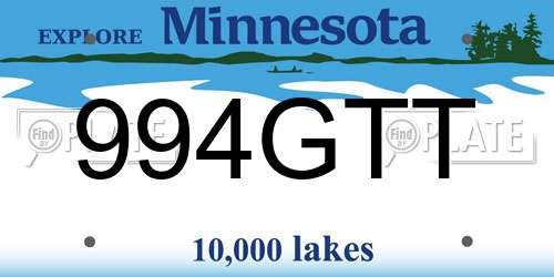 994GTT Minnesota License Plate
