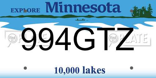 994GTZ Minnesota License Plate