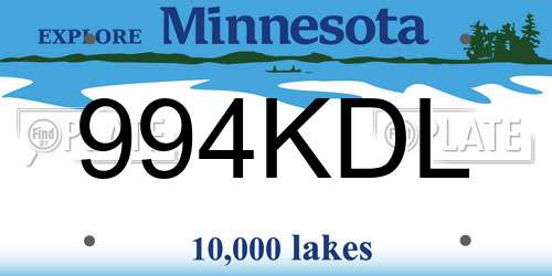 994KDL Minnesota License Plate