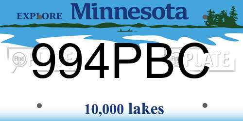 994PBC Minnesota License Plate