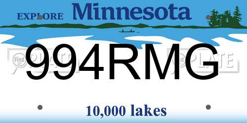 994RMG Minnesota License Plate
