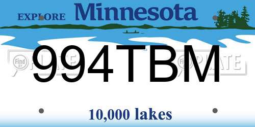 994TBM Minnesota License Plate