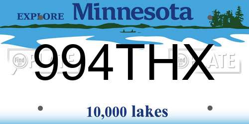 994THX Minnesota License Plate