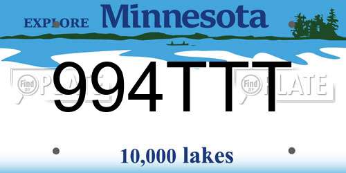 994TTT Minnesota License Plate