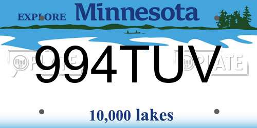 994TUV Minnesota License Plate
