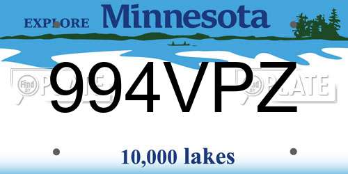 994VPZ Minnesota License Plate