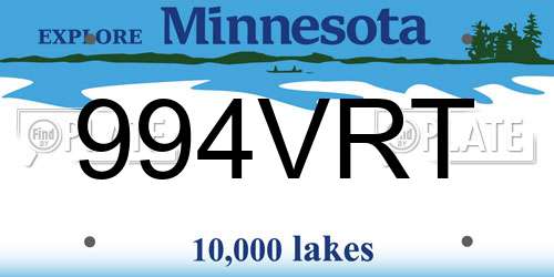994VRT Minnesota License Plate
