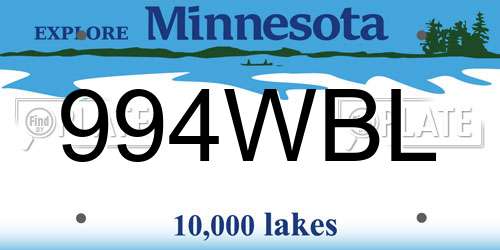 994WBL Minnesota License Plate