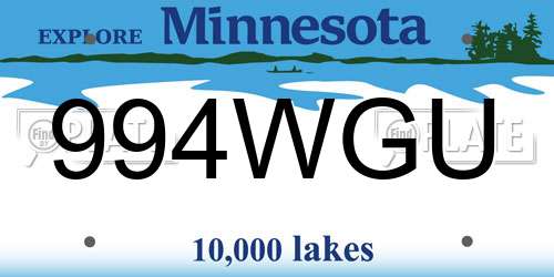 994WGU Minnesota License Plate