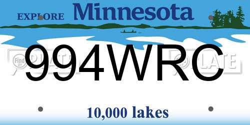 994WRC Minnesota License Plate